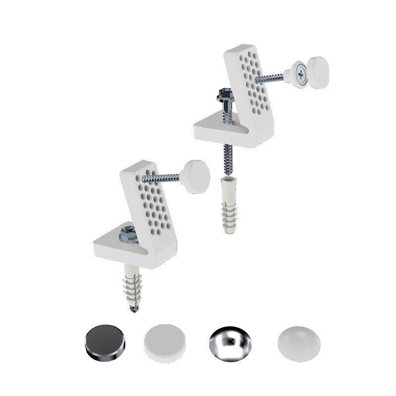 INOX SCREW FLAT/ROUND WHITE COVER (CLOSET SIDE FIXING SET HIGH L TYPE)