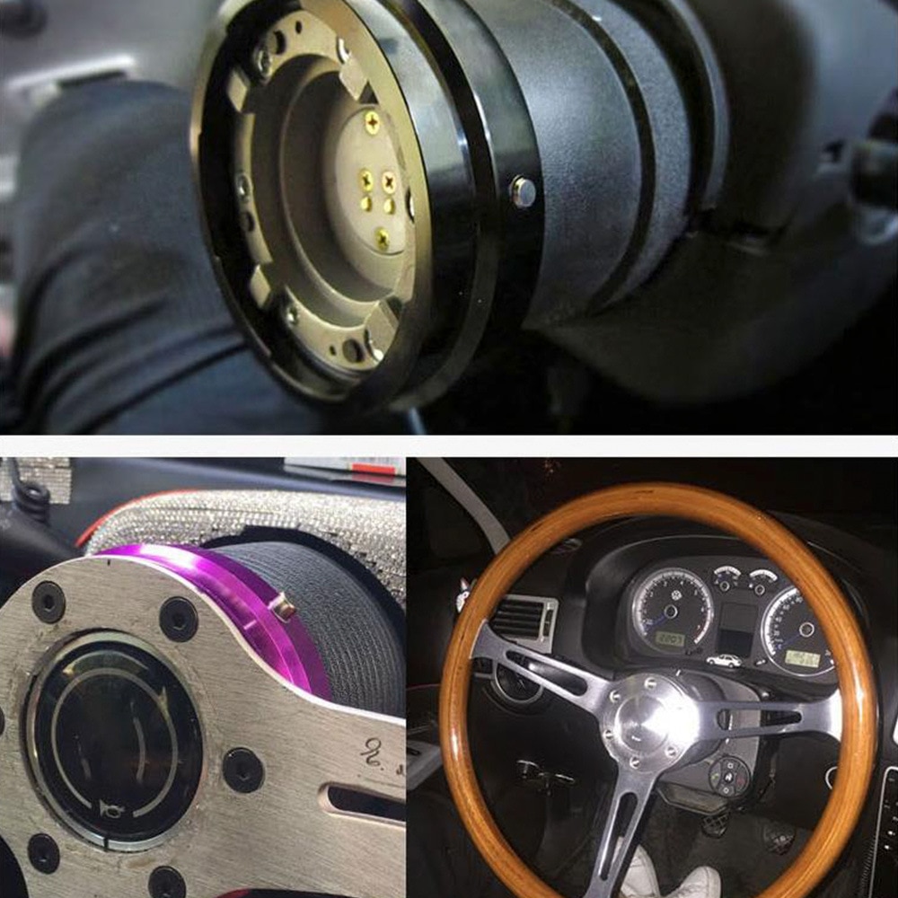 Auto Hub Adapter Universal Steering Wheel Quick Release Snap Off Black