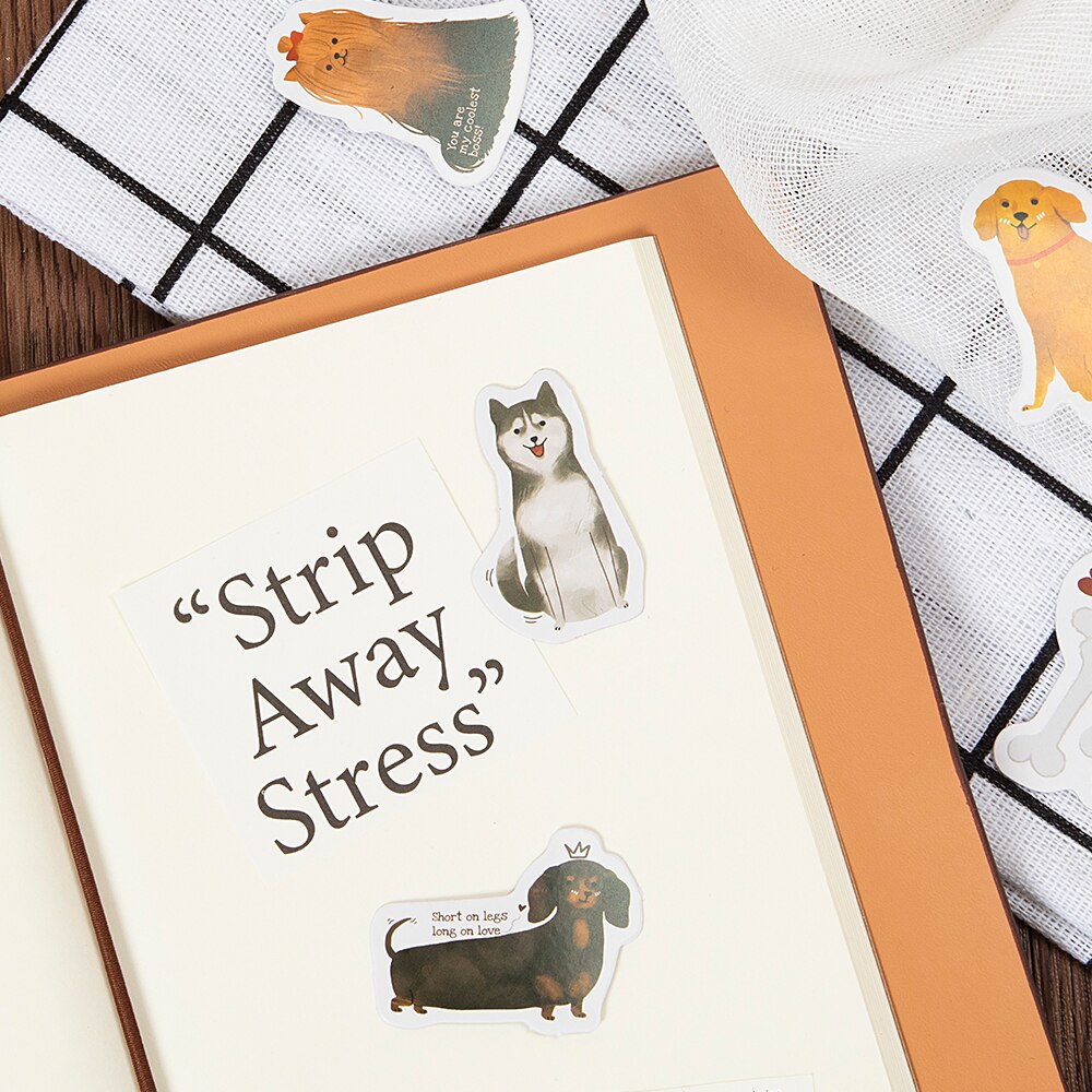 46pcs Cute Mini Stickers For Kids Animal Puppy Dog Decoration Scrapbook Decoration Stationery DIY Handbook Album Adhesive Label