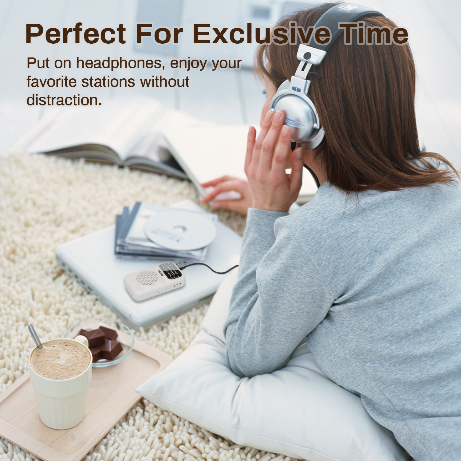 PRUNUS Pocket Radios receiver Portable AM FM Mini Walkman 2 AAA Battery Radio with Headphone Speaker for Walking Hiking Camping