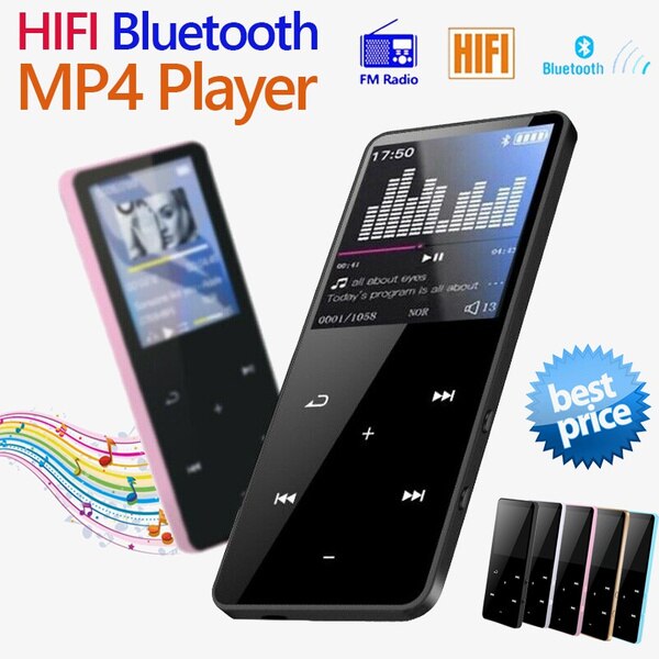 REDANT MP4 player bluetooth mp3 mp4 music player portable MP4 media slim with 1.8 inch touch keys fm radio video Hifi MP 4 16GB