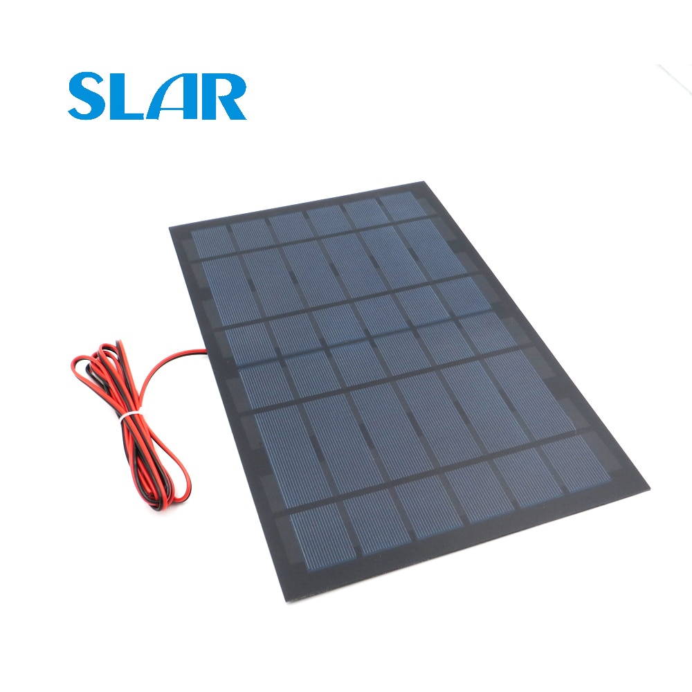 Zonnepaneel Polykristallijn Silicium 6 V 10 Watt met 200 cm verlengen kabel DIY 12 V Acculader Module Mini zonnecel draad speelgoed