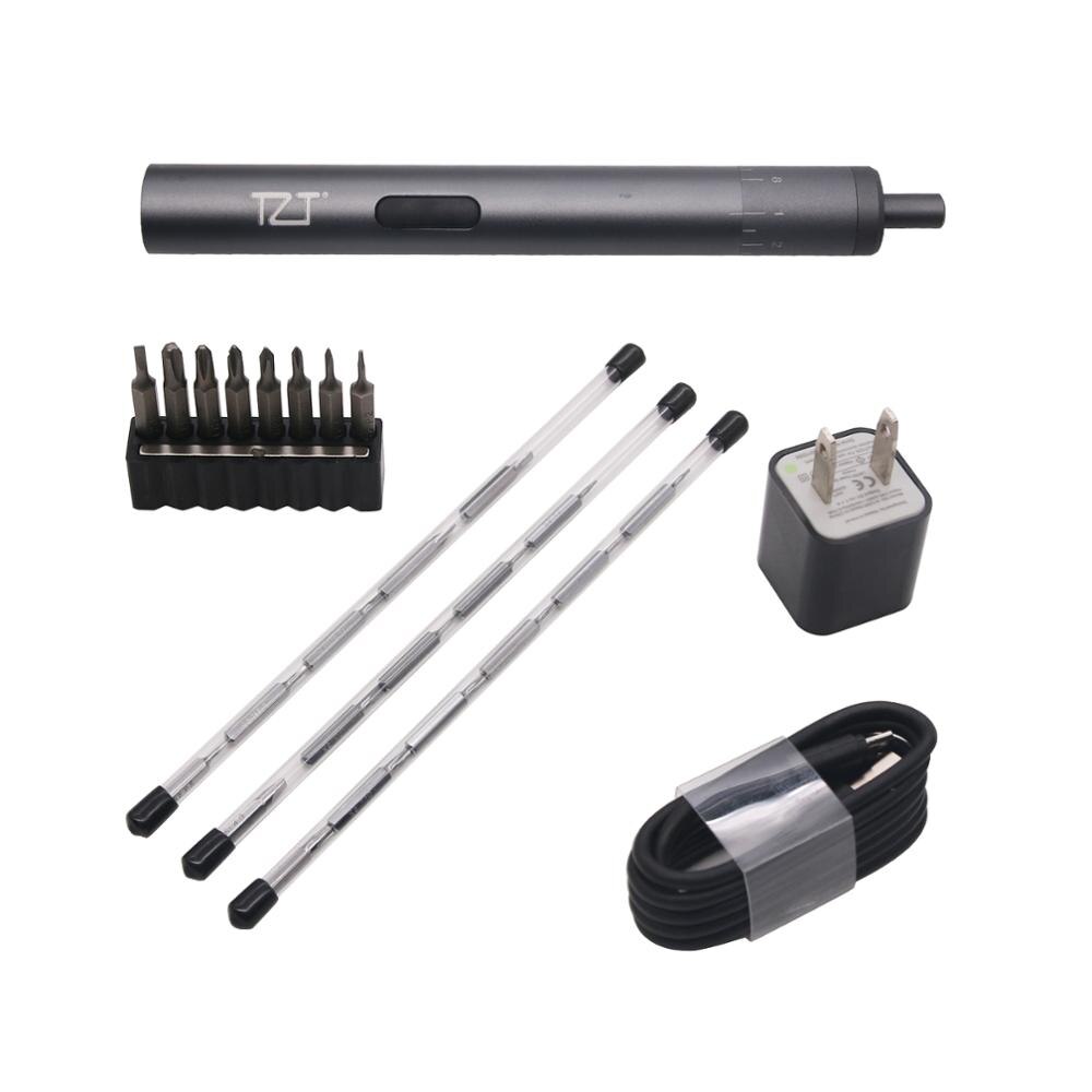 TZT Cordless Electric Screwdriver 3.7V Lithium Battery Rechargeable Electric Screwdriver with 8 Bits Set
