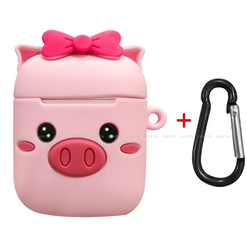 Cute Cartoon Pig Wireless Bluetooth Headset Case For Apple Airpods 1 Soft Silicone Earphone Cover For Airpods 2 Protective Cases: 01