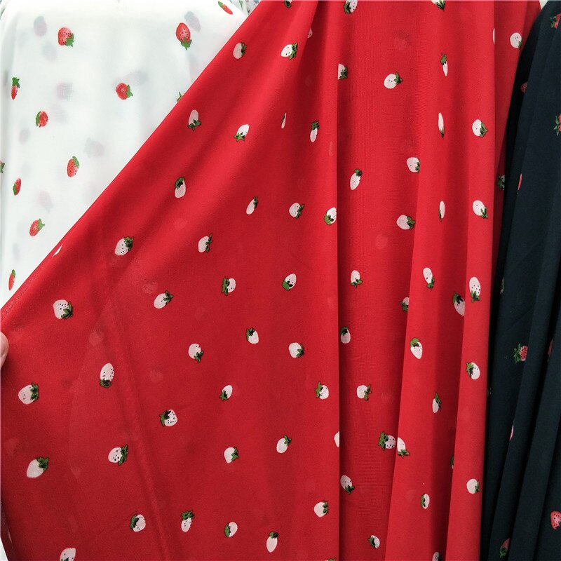 Päällä mansikka sifonki kukkaiset pehmeät housut mekko palazzo materiaalia hengittävä diy kangas