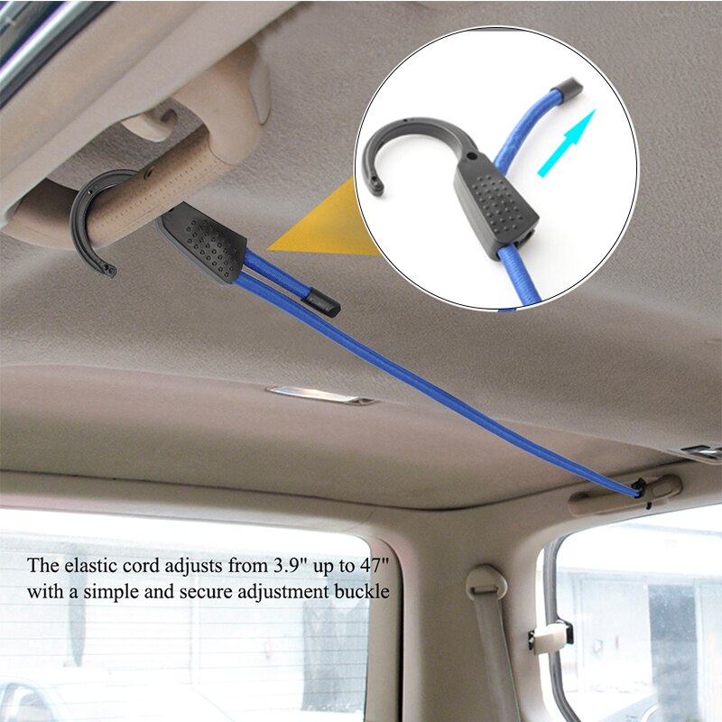 10-120cm justerbare strikkbånd strekker elastiske strikkbånd kroker sykler tau glipper bil bagasje takstativ stropp kroker til camping