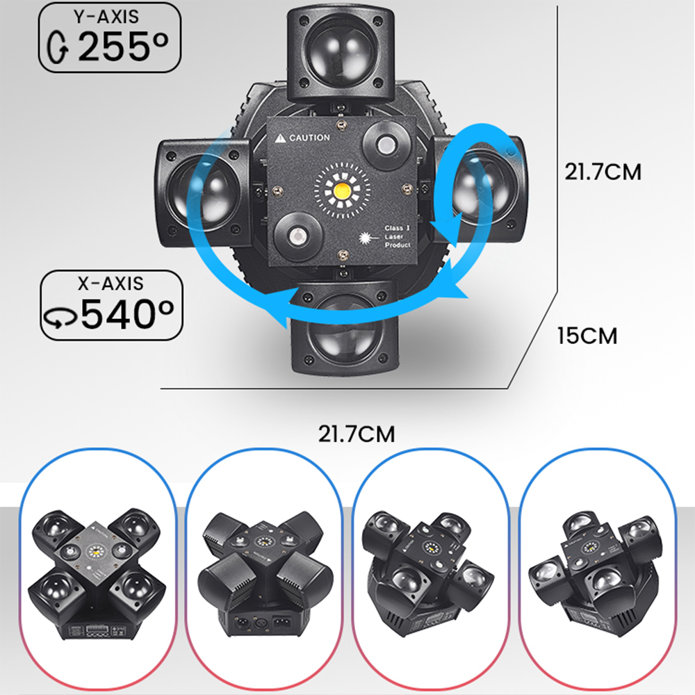 4- -arms mini moving head dj-lys 48w disco-lys cabezas led dmx 512- stråle strobeeffekt rgbw fest nattklubb scenelys