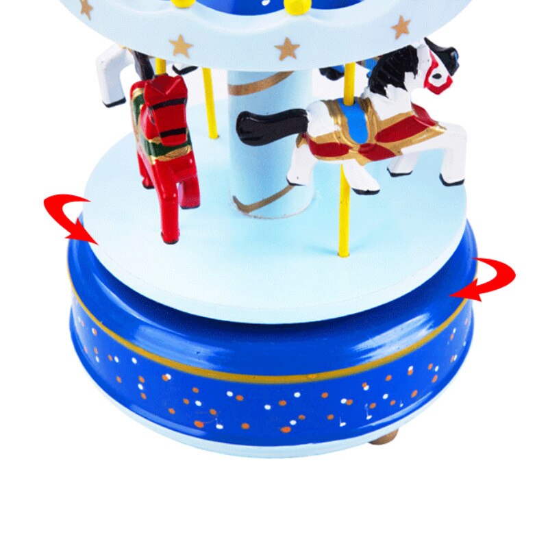 Giocattolo creativo Carosello di Legno della cassa di Risonanza Merry-Go-Round Music Box Giocattoli Per Bambini Regali Di Compleanno