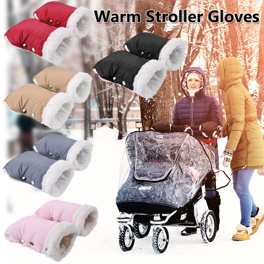 Winter Warm Stroller Gloves Waterproof Fleece Hand Muff Pram Accessories Mitten Winter Warm Gloves Pushchair Hand Muff