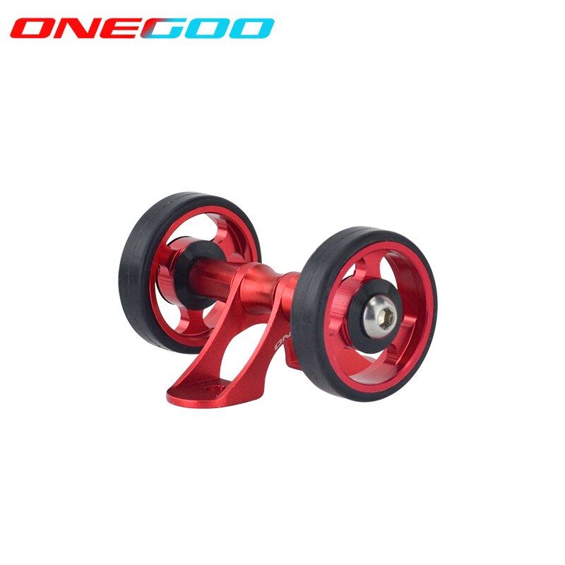 ONEGOO łatwe koło robić Brompton wioślarz składany przesuwne błotnik koła lekkie ze stopu aluminium jednokołowy podwójne koło zestaw 4 kolor: podwójnie czerwony