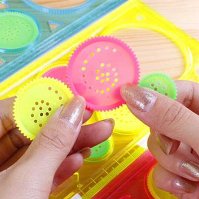 Regla mágica de dibujo espirógrafo para niños, juguetes educativos multifunción, variedad de para niños, 4 colores disponibles, de Navidad