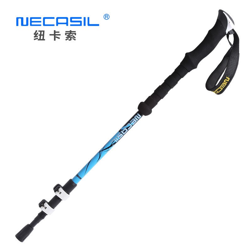 Nordic Walking Stick Camping Hiking Stick Aluminium Alloy Rod Ultralight Adjustable Telescopic Alpenstock Trekking Pole: blue