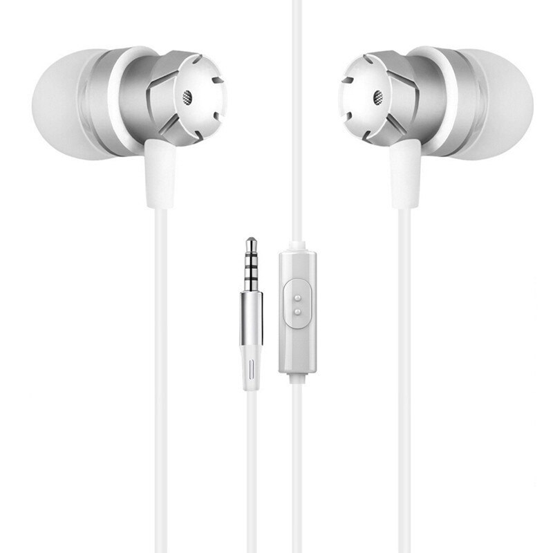 Auriculares de silicona para ZTE Blade V7 Lite V9 Vita V8, A520, A512, A3, Z Max, Z982, A6, 3,5mm: Blanco