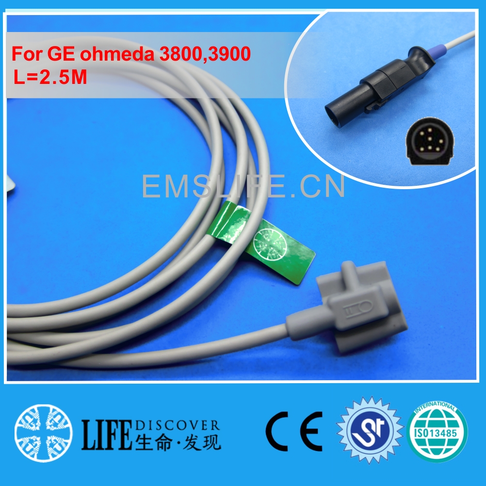 Lange kabel awt volwassen vingerclip spo 2 sensor voor ge ohmeda 3800,3900: Pasgeboren siliconen