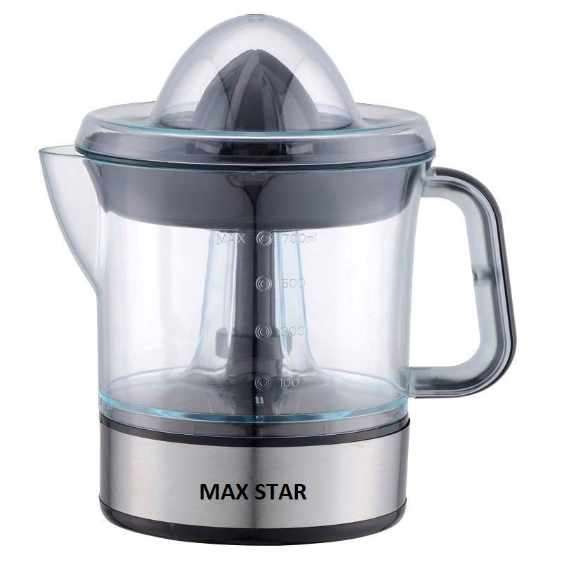 Max Star Exprimidor Eléctrico de Zumos MS-6220 Potencia 40W 0.7L Extractor de Naranja, Limon y Fruta Exprimidor de Naranja Automatico Capacidad Totalmente Desmontable Potente y Resistente Electrodomésticos de Cocina