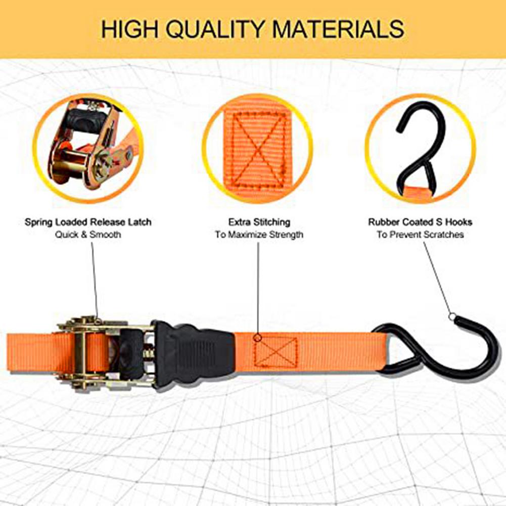 Catraca amarra para baixo correias de carga de amarração 1000lb quebra força catraca tie-down cinta kit para carro e caminhão bagagem tie-down cinta