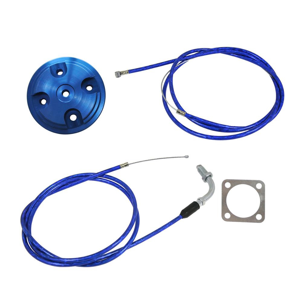CNC Cylinder Head & Throttle Line Fit 80cc 2 Stroke Engine Motorized Bike: Blue