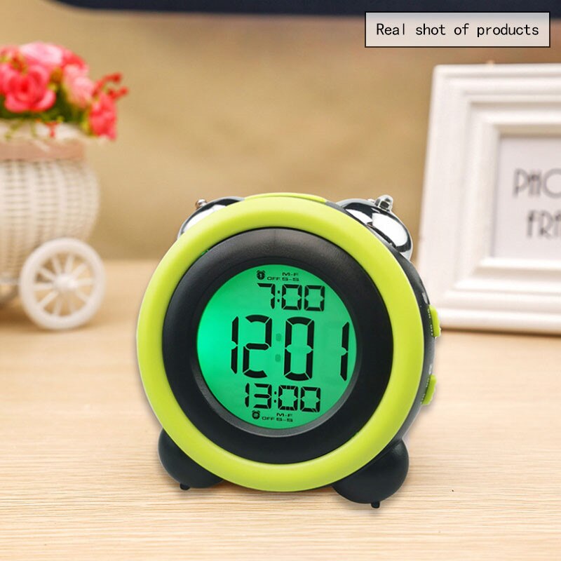Color Screen Electronic Clock Loud Alarm Clock Alarm Multi-group Alarm Clock LED Big Ring Clock