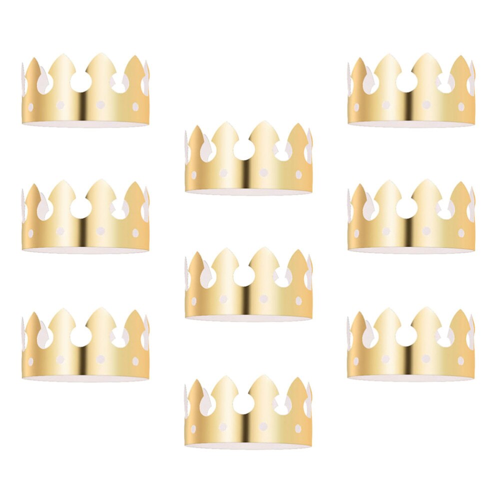 24pcs Golden Paper Crown Party Hat Cap Photo Props for Birthday Celebration Baby Shower (M14)