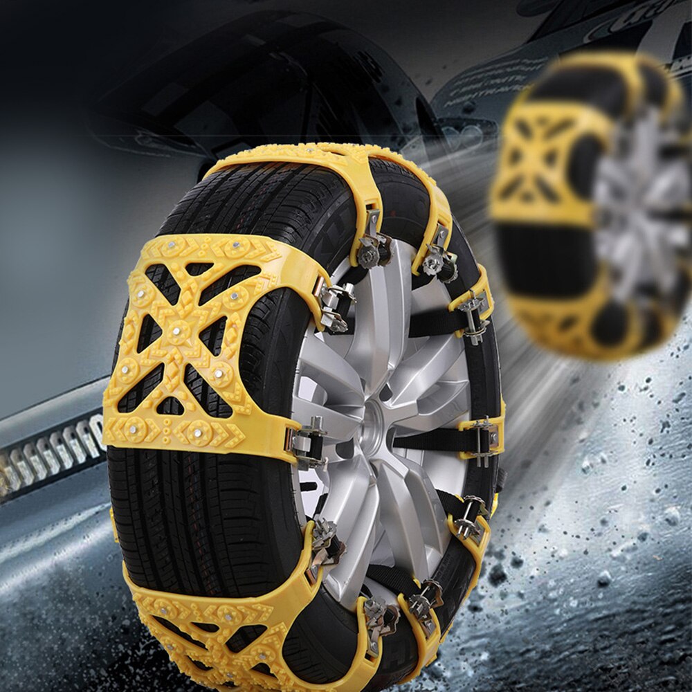 Yellow 1PCS Safe PU Snow Chains Universal Car Suit Tyre Automobile Tire Safety Chains Snow Mud Ground Anti Slip for SUV Off-road