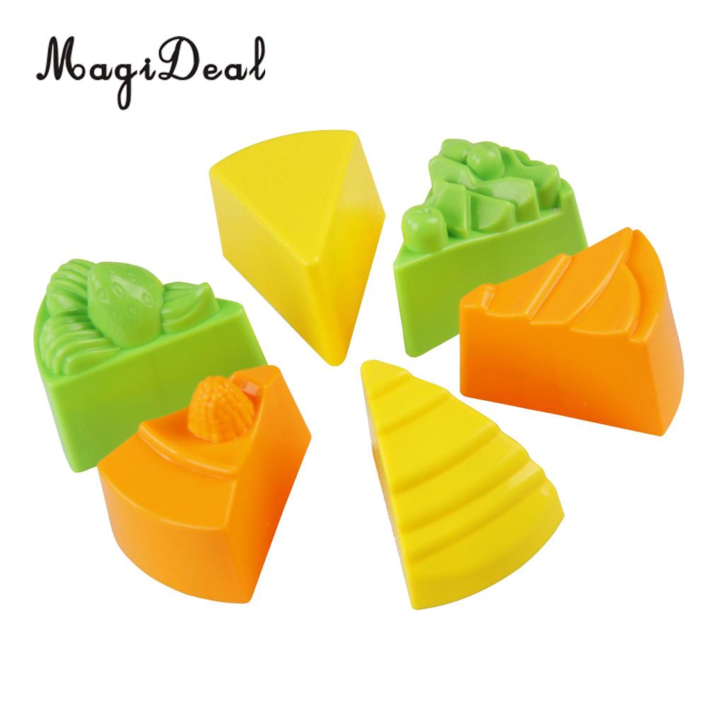 MagiDeal 6Stck Kunststoff Kuchen bilden Sand Lehm bilden Strand Garten Park drinnen Spielzeug für freundlicher Hand-Auge-koordination intelligenz 4x5cm