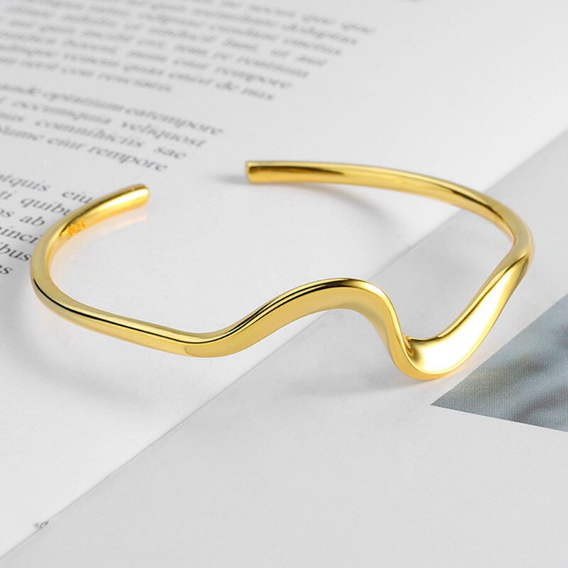 Foxanry – Bracelet à breloques en forme de tampon, minimaliste, INS, vague créative, géométrique irrégulière, bijoux de mariée, , 925: Gold