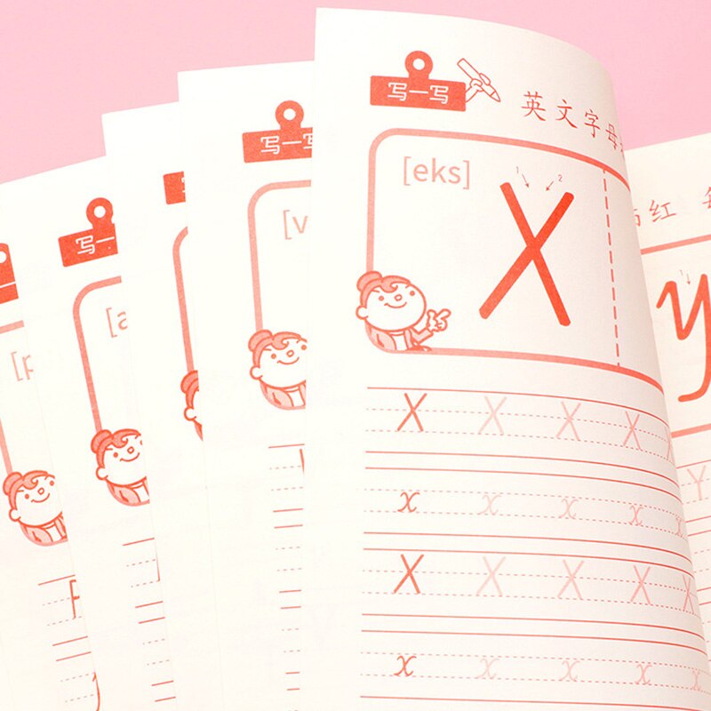 3 pcs/set English Copybook Italian Font Handwritten Print Adult Practice Copybook Students Copy Hard Pen Calligraphy For Kids