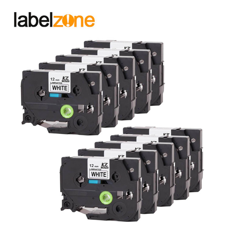 10 Pcs Compatibel Voor Broer Label Tape Tze-231 Tze231 Tze 231 P-Touch Label Printer Lint Label Maker 12mm * 8 M Zwart Op Wit