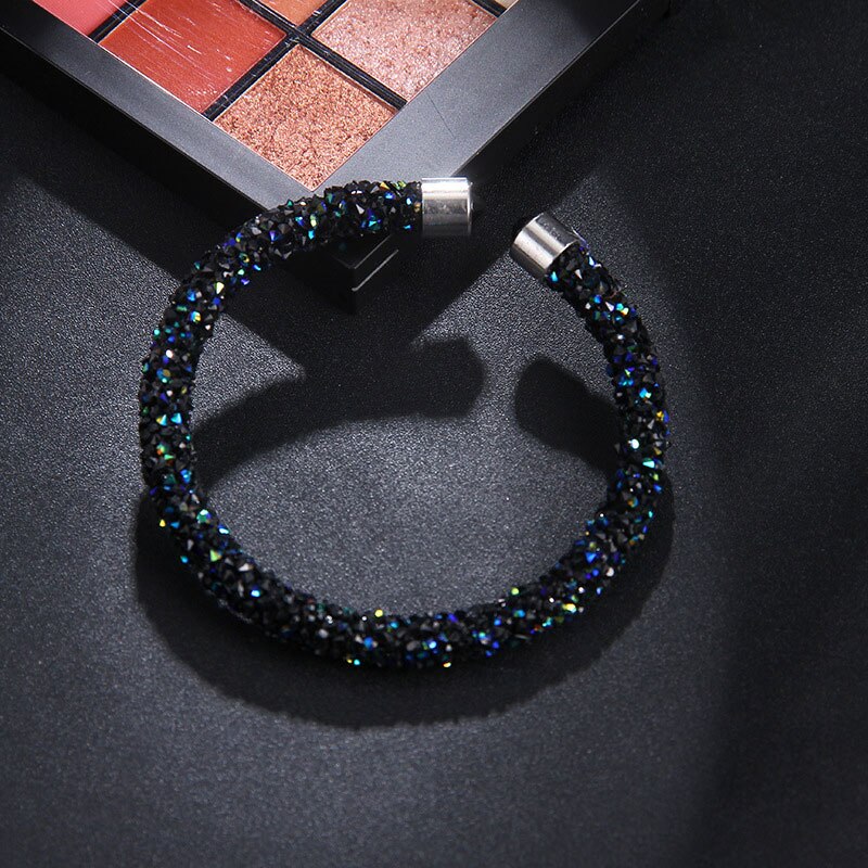 Bling Crystal Manchet Bangle Armband Open Pulseira Feminina Voor Vrouwen Bijoux Sieraden: blue