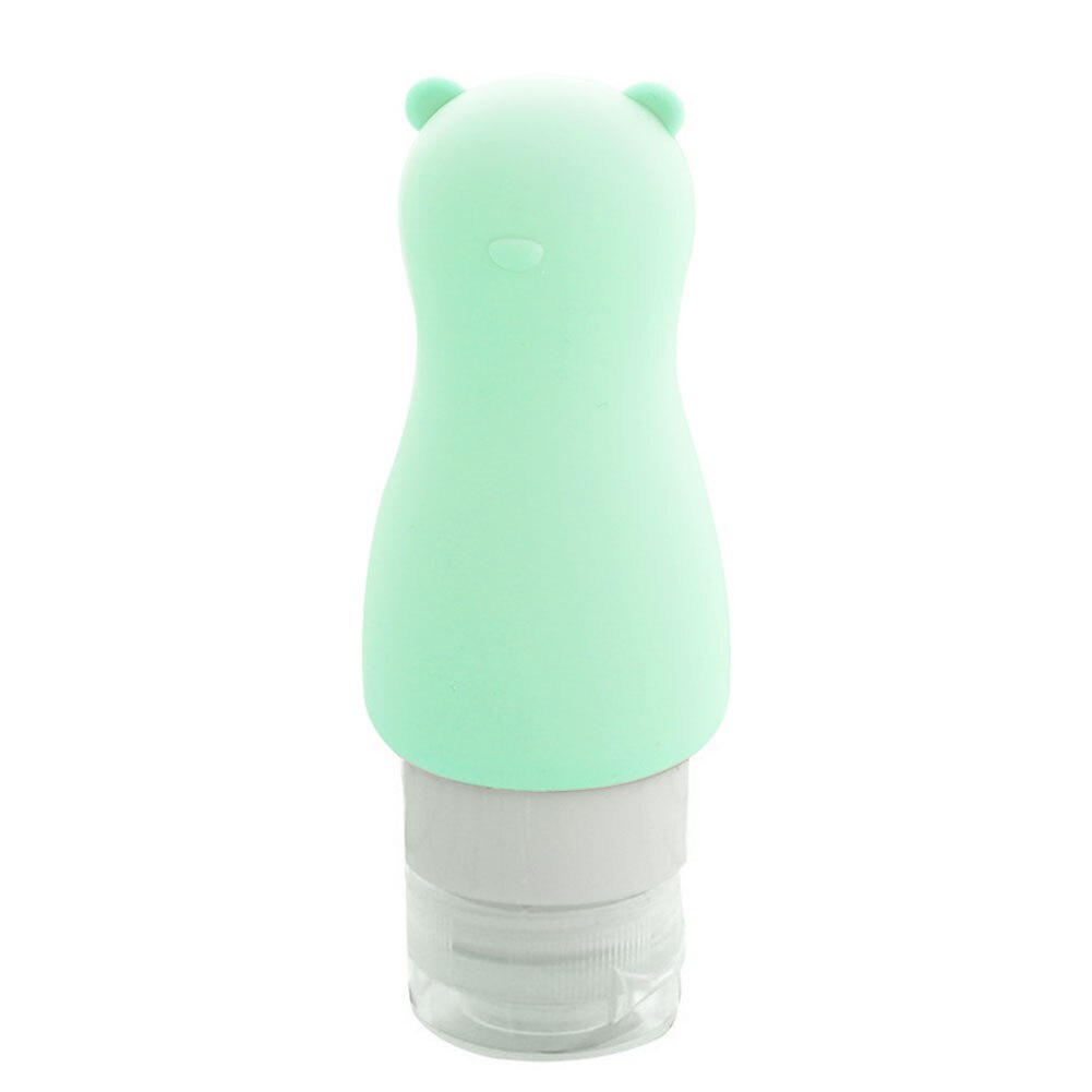 Botella vacía portátil de champú, Gel de ducha cosmético con forma de conejo y oso de dibujos animados, 90ml: Green Bear