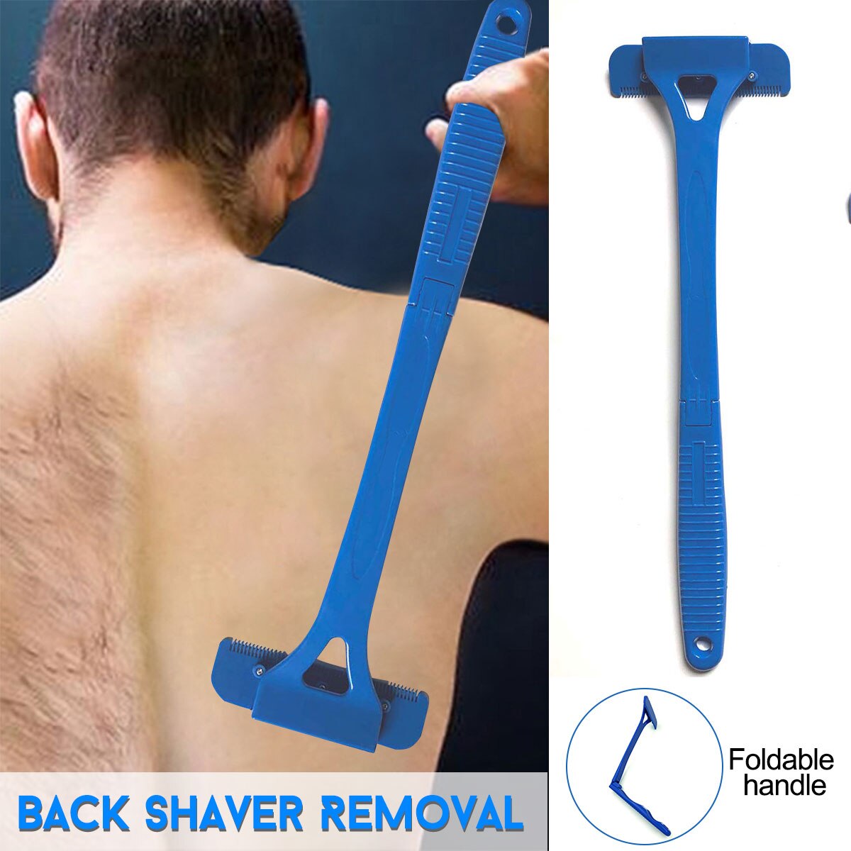 Manual Shavin Mens Back Razorr Shaver With 5 Blade Hair Remover Shaving Blue Removal For Male with Replaceable Blade All Body