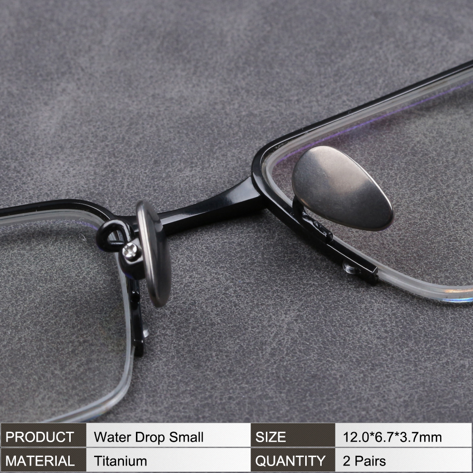 Color_max – plaquettes nasales en titane pour lunettes, 12mm, goutte d'eau, à visser: Waterdrop Small 2p