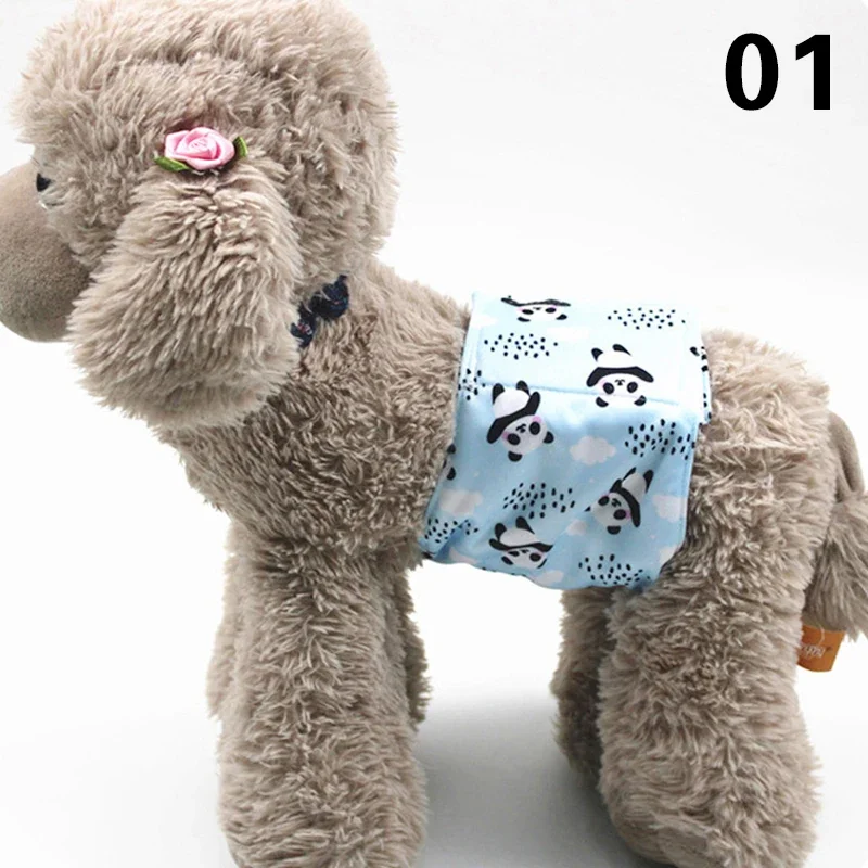 Wasbare mannelijke hond herbruikbare fysiologische broek sanitair ondergoed buikomslagband katoenen luier voor grote kleine middelgrote hond: M / WHITE