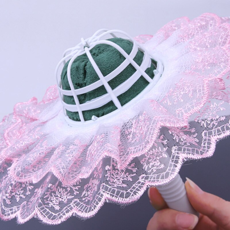 6Pcs Kant Boeket Kraag, Kanten Kraag Diy Boeket Houder Bruiloft Bruidsboeket Kraag Wit Kant Decoratie Boeket Houder