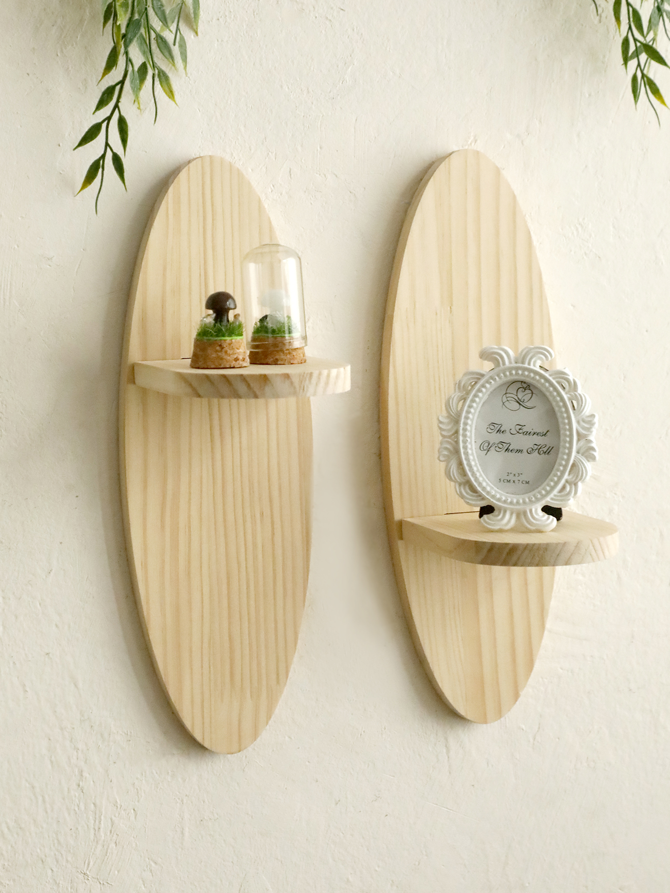 Wandregale aus Holz, ovales schwebendes Regal, Kristallständer, wandmontiertes Lagerregal, rustikales Boho-Heimdekor-Regal: KÖNIGSBLAU