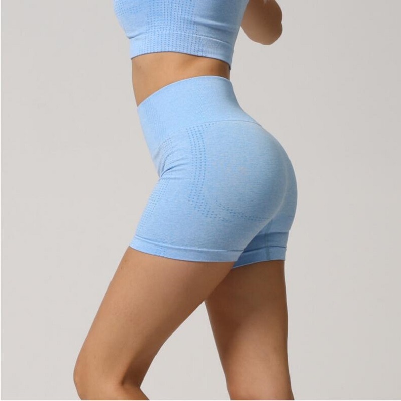 style High waist seamless leggings gym shorts fitness yoga short scrunch sports yoga shorts spandex pink short pants