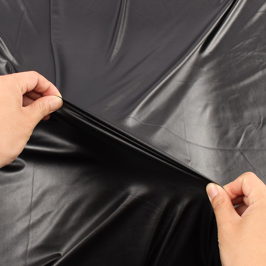 Zwart 4 Way Stretch Kunstleer Pu Stof 140X50Cm-Verkocht Door De Halve Meter