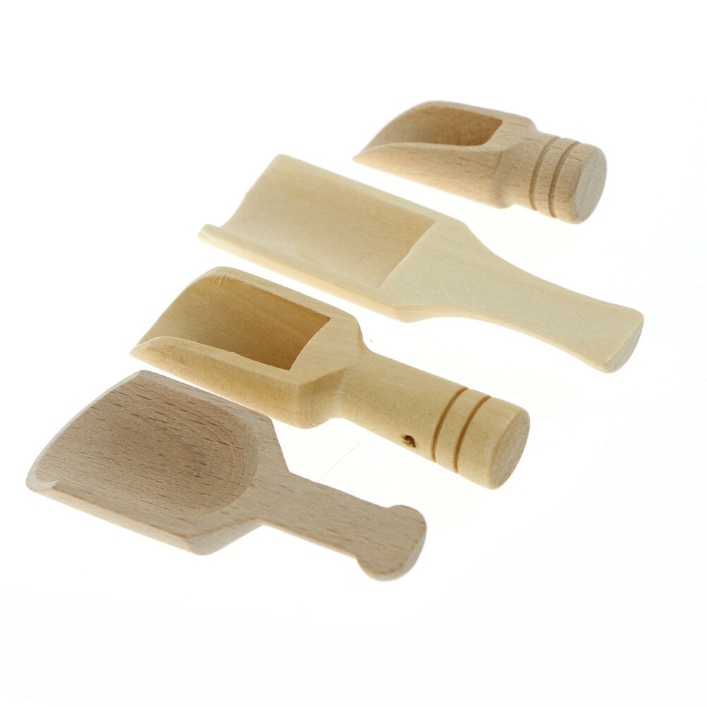 1pcs Mini Wooden Scoops Bath Salt Spoon Candy Flour Spoon Scoops Kitchen Utensils - 2.4x7.8cm