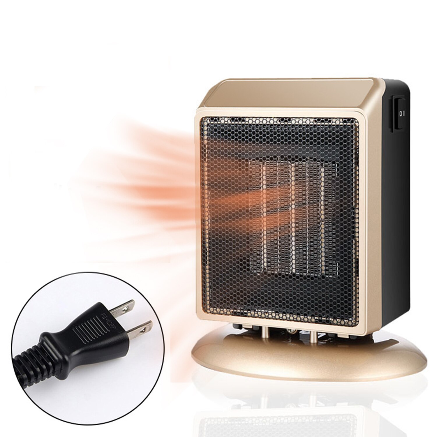 Elektrisk rumvarmer sikker beskyttelse mod overophedning mini rumvarmer ptc keramisk varmelegeme med 2 varmeindstillinger til skrivebord indendørs: G-jp