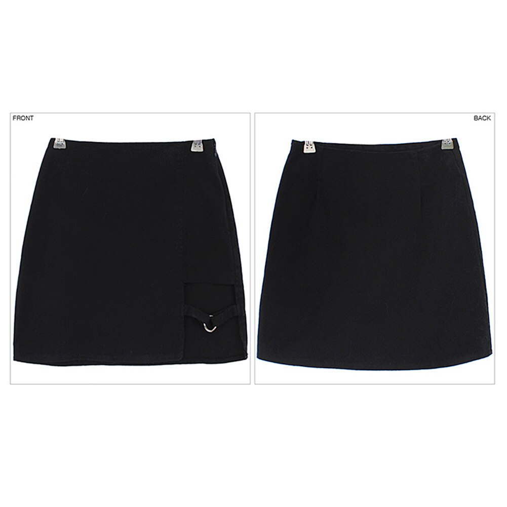 Women Skirts Black Package Hip Skirts Harajuku Korean Y2k Gothic Irregular Hem Pencil Micro Mini Skirt womens