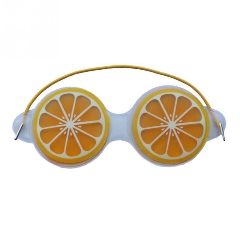 1PC Eis Gel Augen Maske Schlaf Darm Komprimieren Niedlich Obst Gel Auge Ermüdung Linderung Kühlung Auge Pflege Entspannung Auge schild: Zitrone