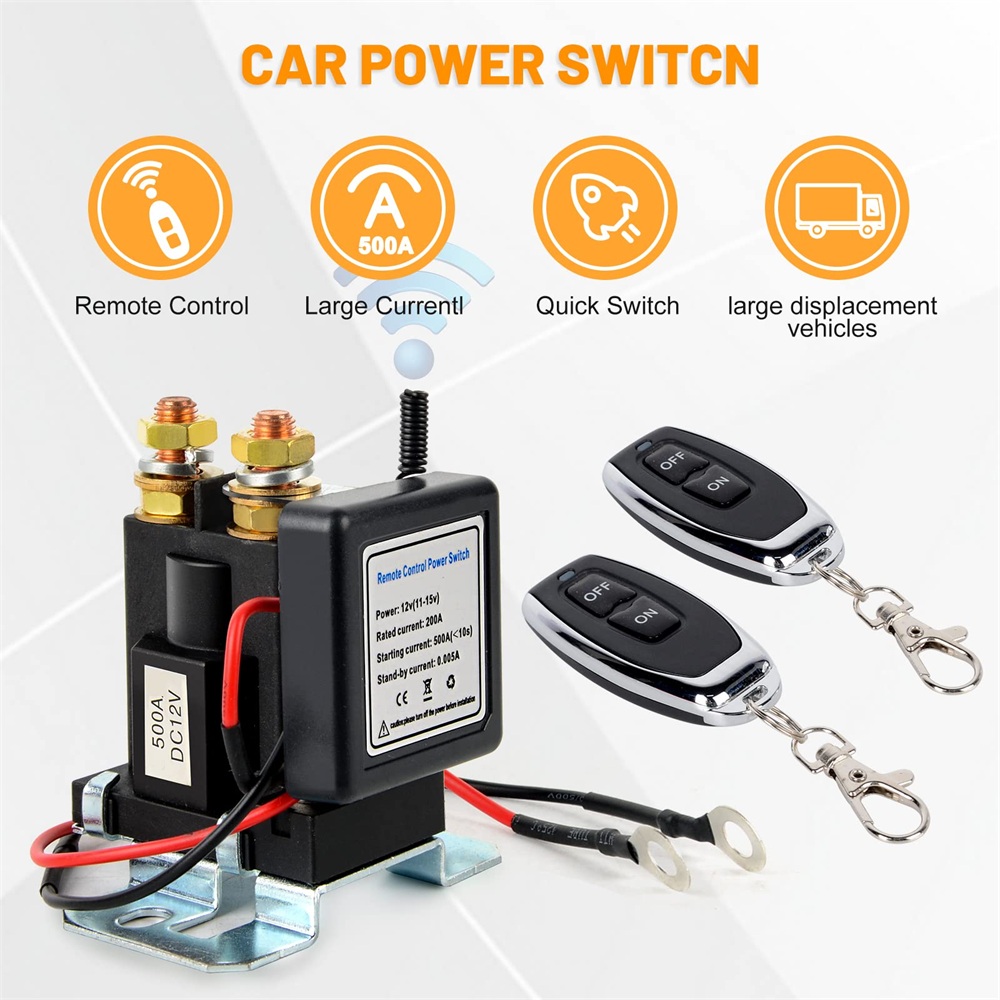 Relé de interruptor de batería 12V 500A/200A interruptor de alimentación de Control remoto desconexión rápida interruptor aislador de corte interruptor remoto antirrobo