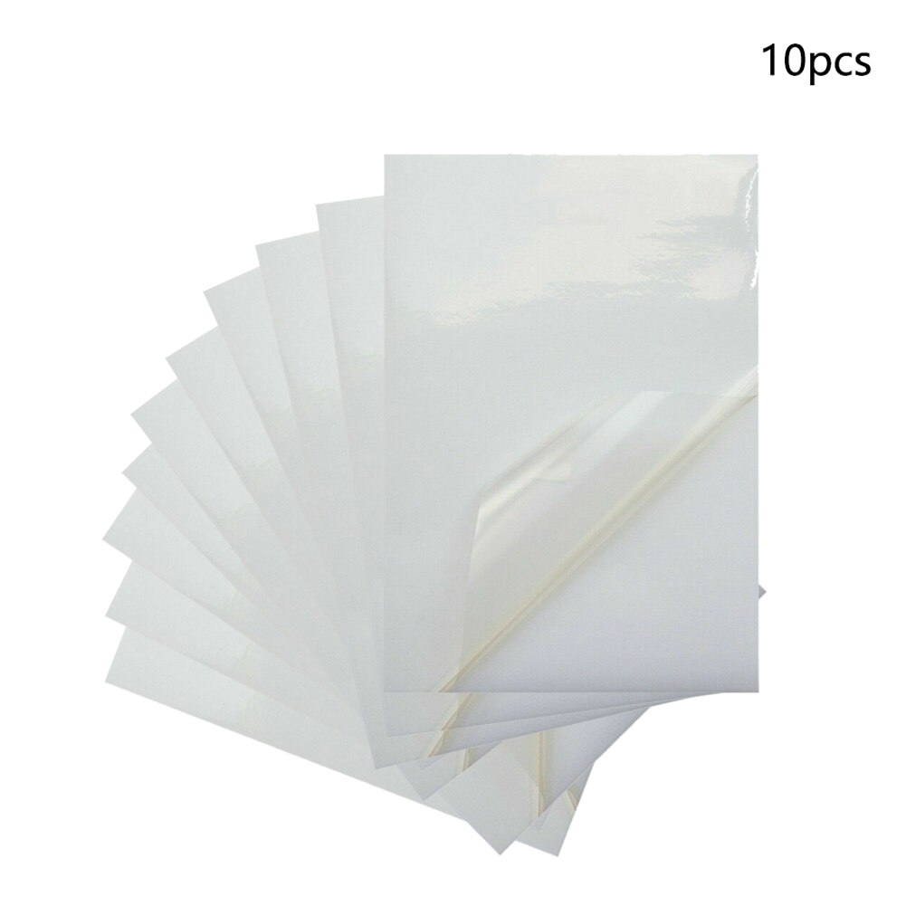 10x A4 Transparent Clear Sticker Smooth Wear Resistance PVC Anti Break Accessories Lightweight Office Printing Paper Waterproof