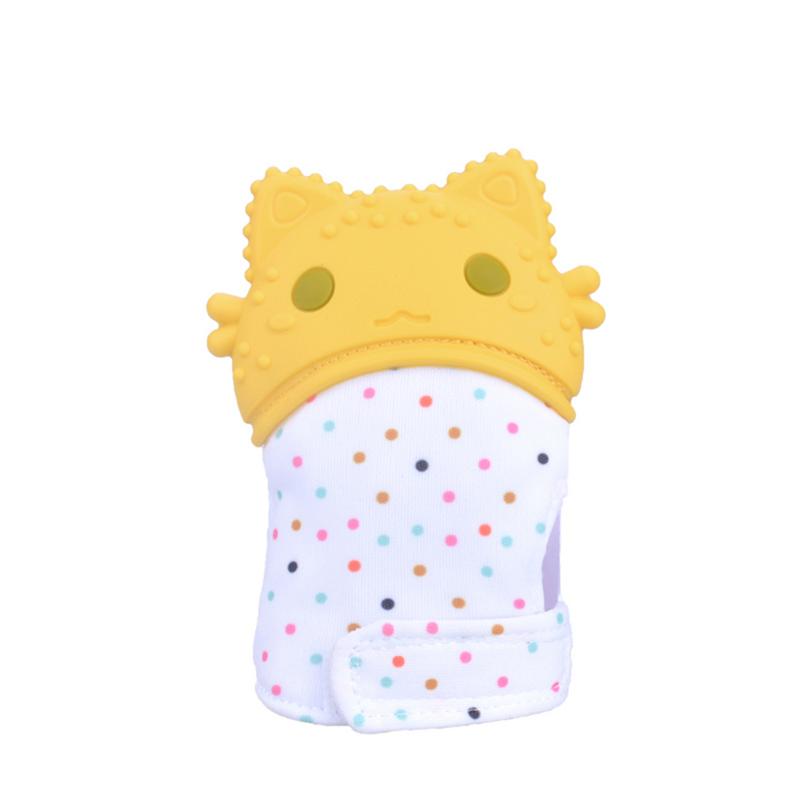 Manopla para dentición de bebé, mitones de silicona, envoltura de dulces, mordedores de sonido, guantes de juguete, juguetes a prueba de mordeduras: C