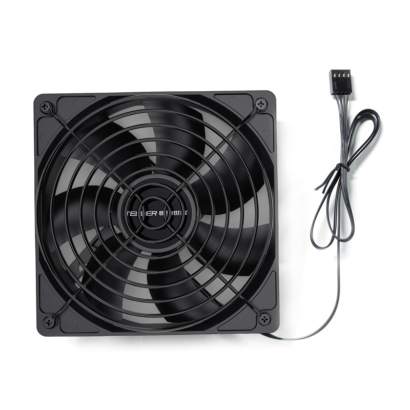 TEUCER-ventilador con caja de alta velocidad, 3000RPM, 12cm, chasis grande de 4 pines, fuente de alimentación, rodamiento hidráulico, ventilador de refrigeración líquida PWM de 12V/4 pines