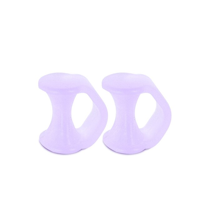 2 stk= 1 par gel tå separator pedikyr silikon hammer korrektor hallux valgus fot finger massasje rettetang ortopediske varer: Lilla
