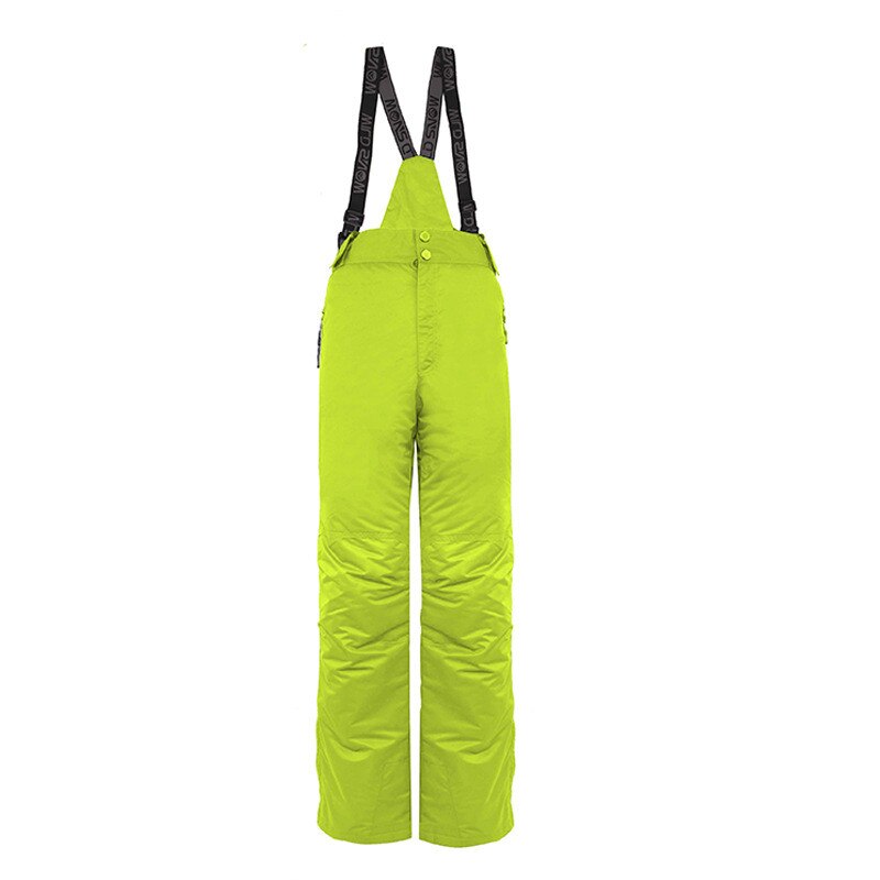 Snowboardbyxor för män vattentäta, vindtäta och förtjockade för att hålla varma enfärgade overaller vintersnö skidor plus size byxor: Fluorescerande grön / Xxl