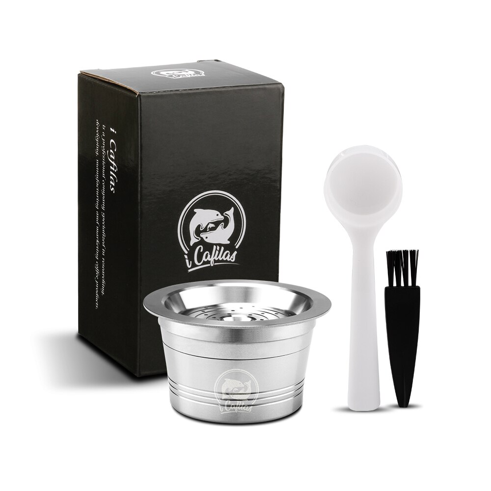 Återanvändbara kaffekapslar rostfritt stål återanvändbara kaffekapselkoppfilter kompatibla med delta q / cafissimo / dolce gusto
