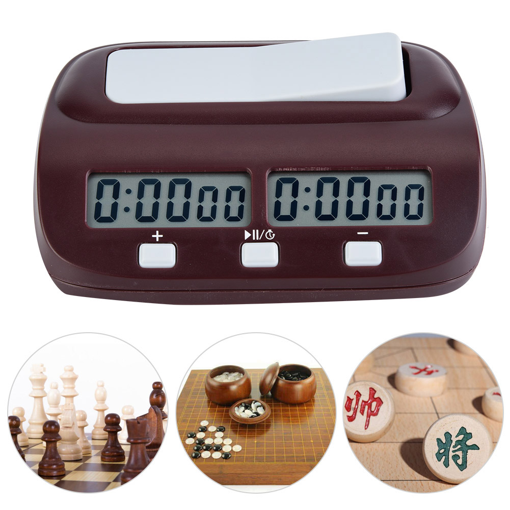 Spring digital skak ur brætspil sæt timer kinesisk skak spil elektronisk håndholdt mand brik master