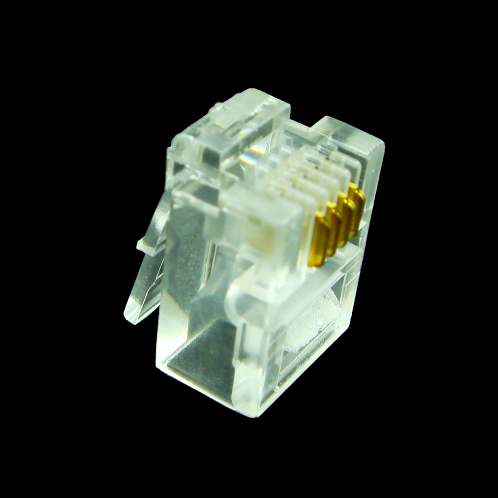 20pcs RJ11 6P2C 6P4C 6P6C Gold-Plated Telephone Internet Modular Plug Jack RJ-11 Connector Crystal Heads